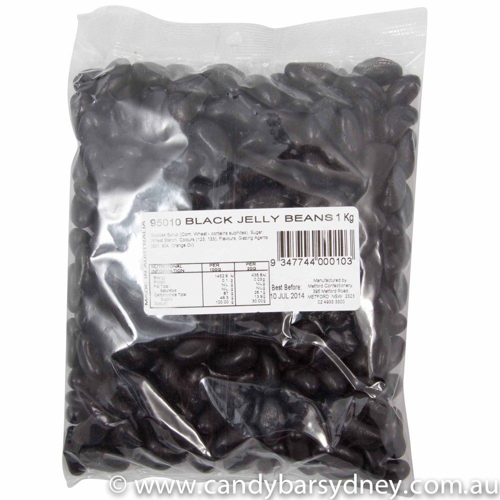 Black Jelly Beans 1kg 8kg Candy Bar Sydney